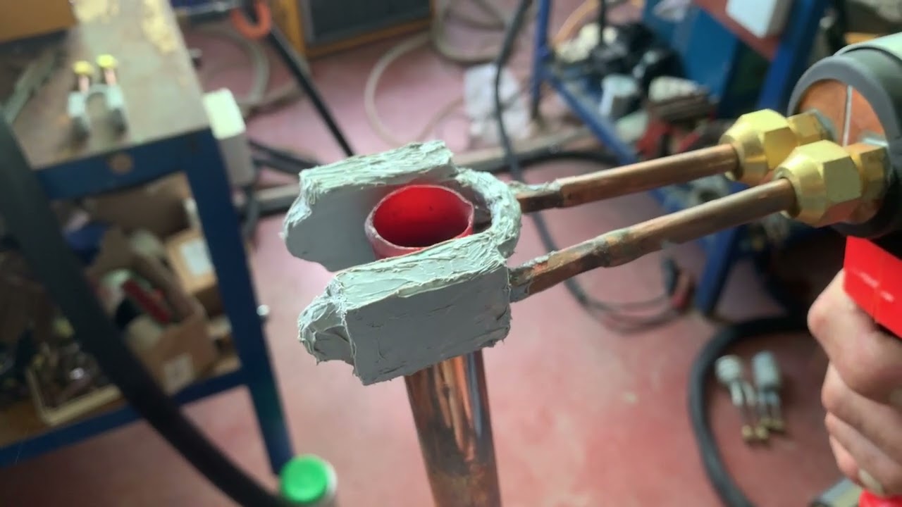 Real Detection of Handheld Induction Heater Brzed 1 Inch Diameter Large Copper Pipe