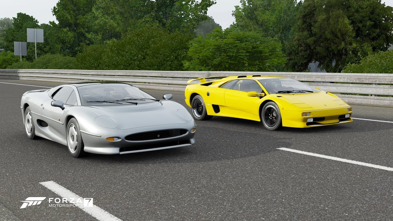 Forza 7 Drag race: Jaguar XJ220 vs Lamborghini Diablo SV
