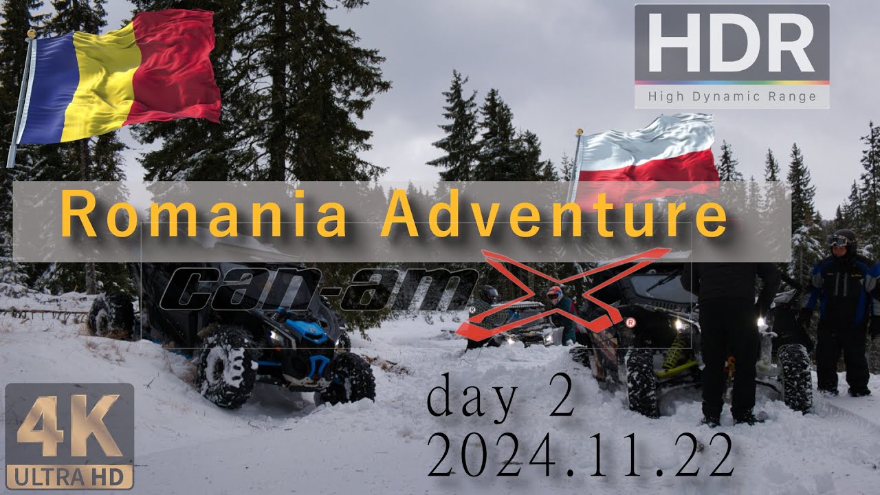 [day2] 🇷🇴 Winter Expedition Romania Advanture Trip UTV Transalpina DN67C Can-am Maverick X3 HDR HLG