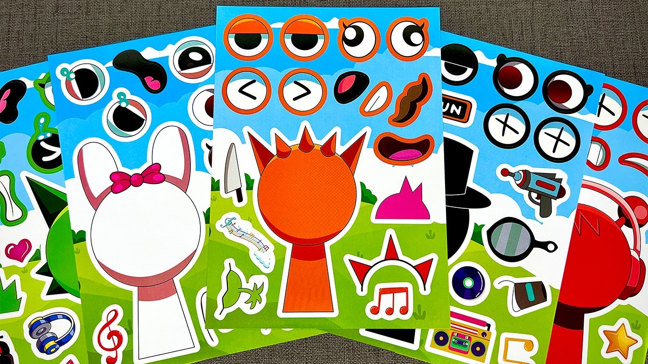 [🩸Paper DIY🩸] Spunky Incredibox Characters | Glitch Horror Angel Devil Sticker Book