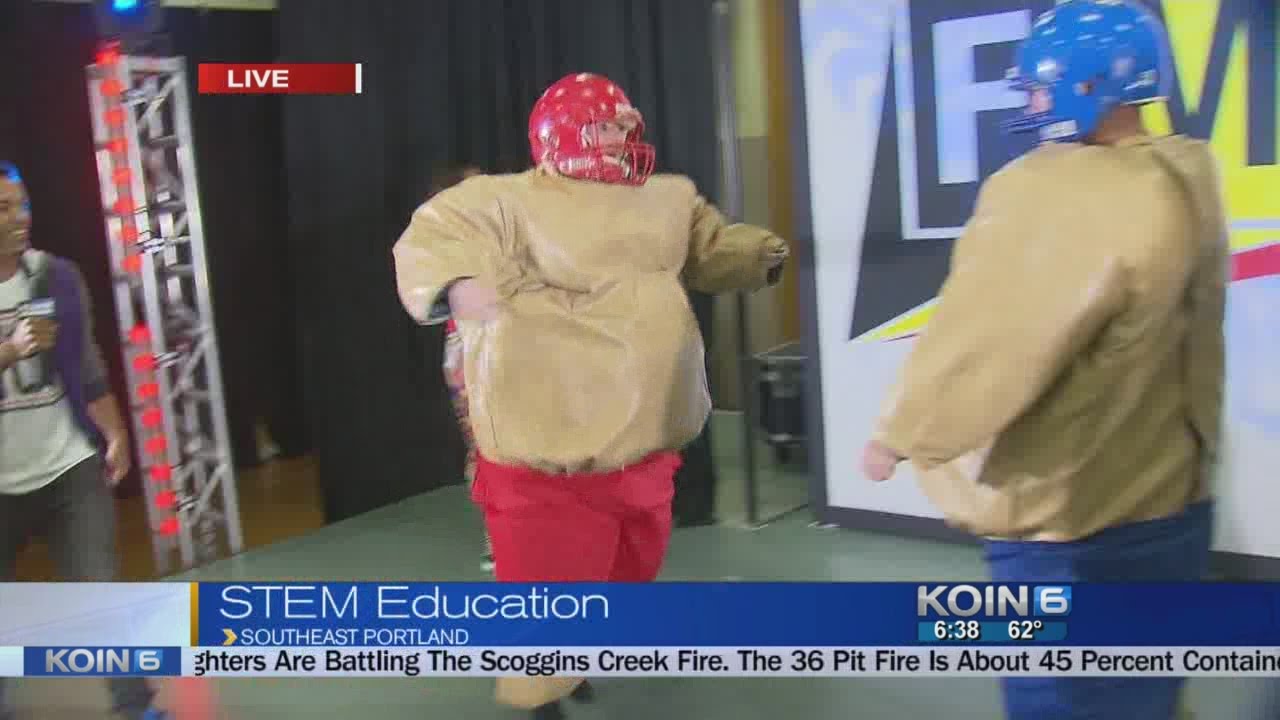 Elishah sumo wrestles in the name of science