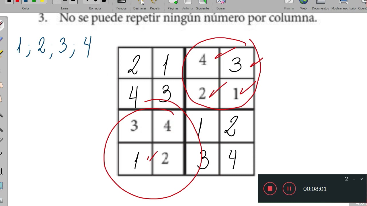 Minisudoku (4to de primaria)