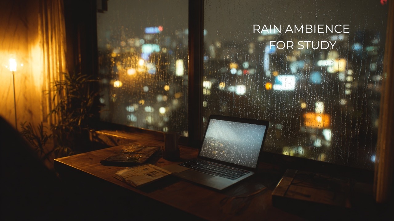 Silent Study Energy – Rain Ambience (No Melody)