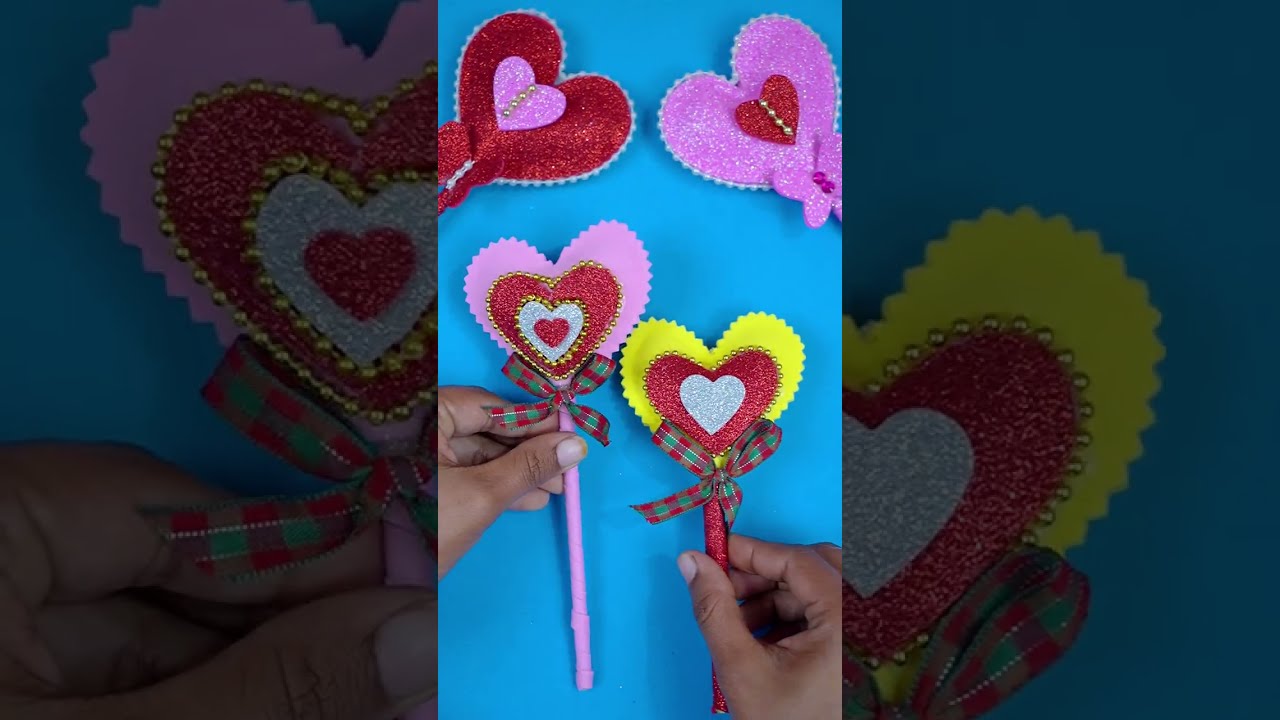 Glitter Foam Sheets Craft Ideas || DIY Handmade Valentine's Day Special Crafts