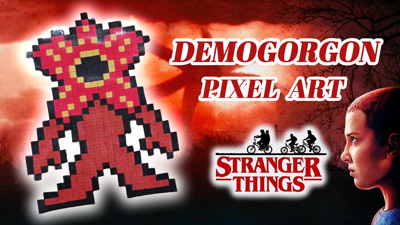 Como dibujar un DEMOGORGON de STRANGER THINGS en PIXEL ART – Tutorial paso a paso #dibujarteymas