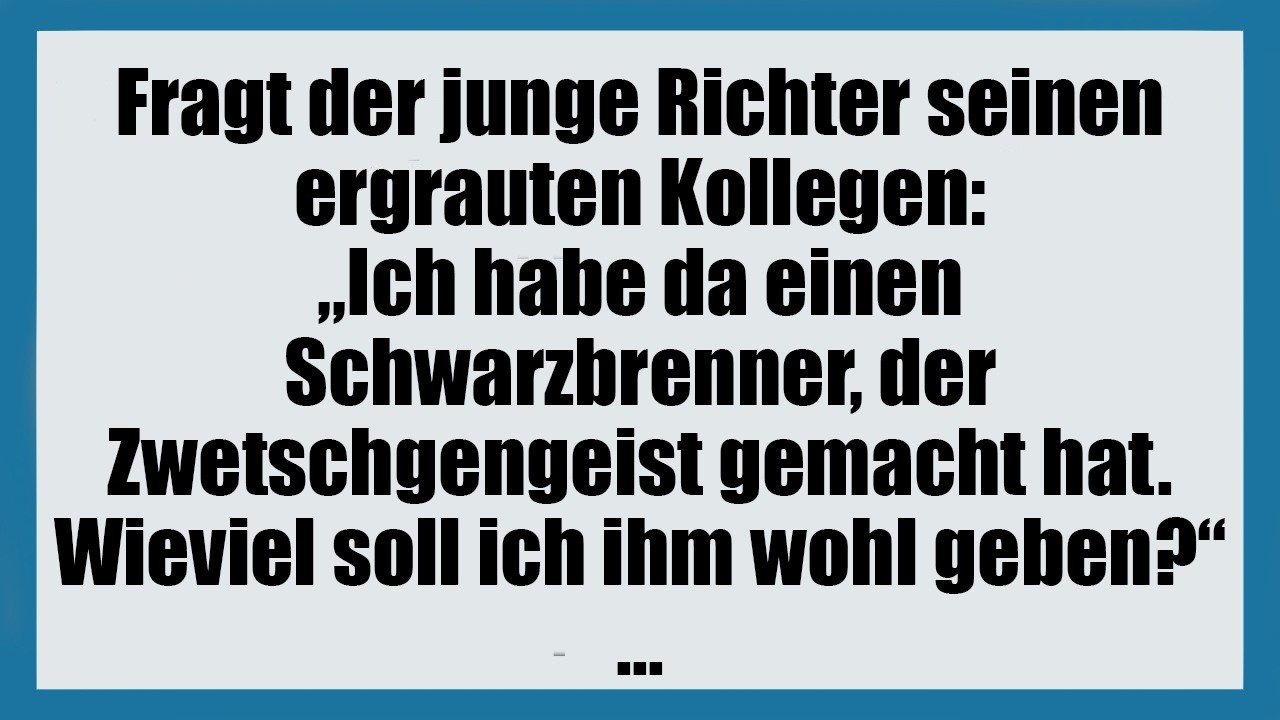 Fragt der junge Richter seinen ergrauten Kollegen - lustige Witze
