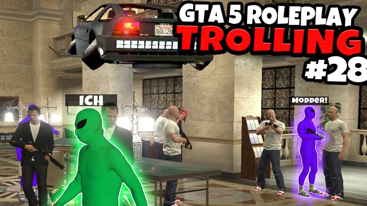 Bankraub mit Moddern eskaliert😨 - GTA 5 Roleplay Trolling