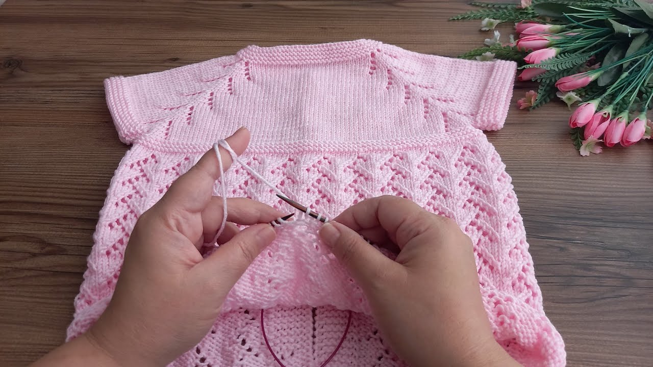 ✅️🍀{2☆3} Yaş Yakadan Başlama Yelek Modeli ✅️🍀Çam Ağacı Yelek Modeli ✅️🍀baby vest ✅️🍀knitting pattern