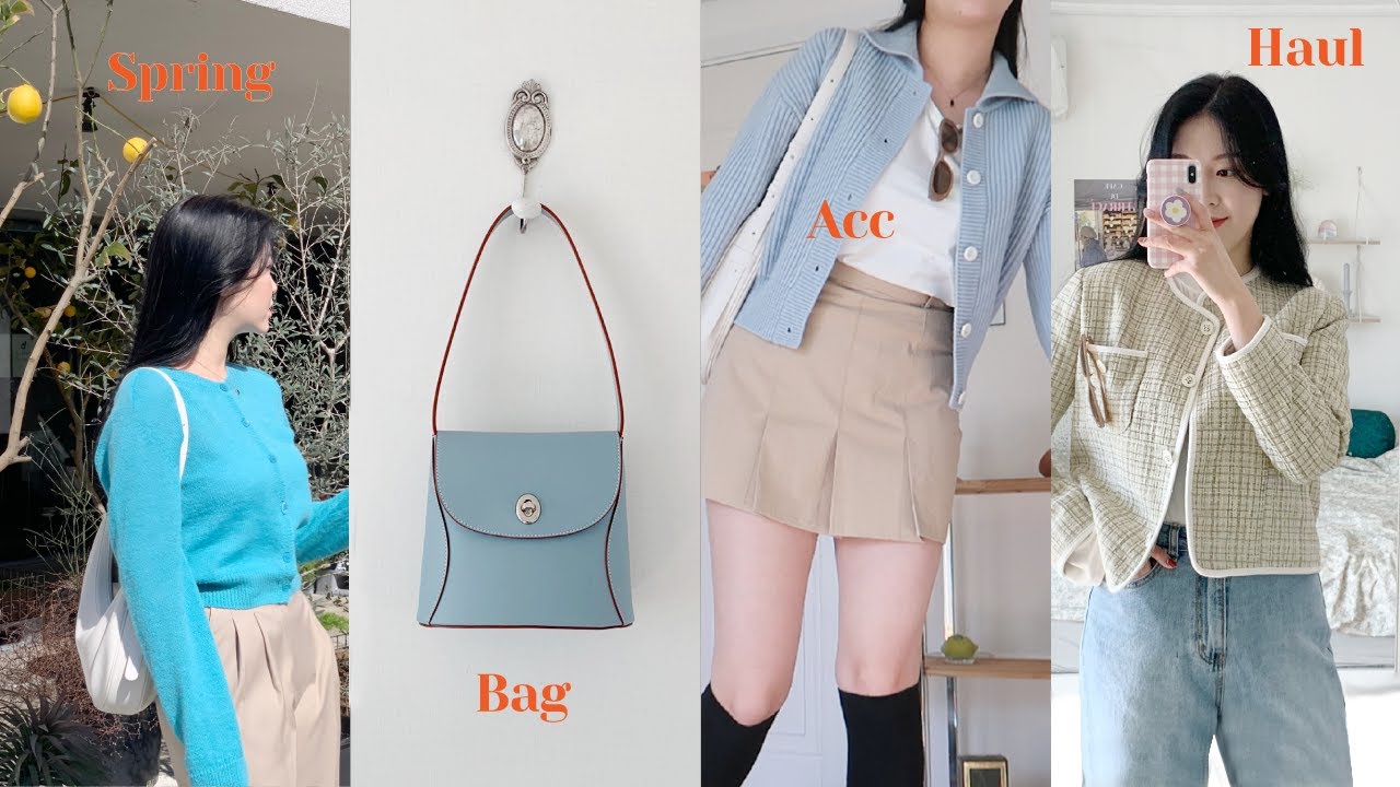 HAUL::봄신상부터 디자이너 브랜드 가방까지 16가지 봄 패션 하울!📦💙 (쇼핑하울/ 봄룩북/ 봄니트 추천/ 인스턴트 펑크/ 가방추천｜뷰티펄진주)