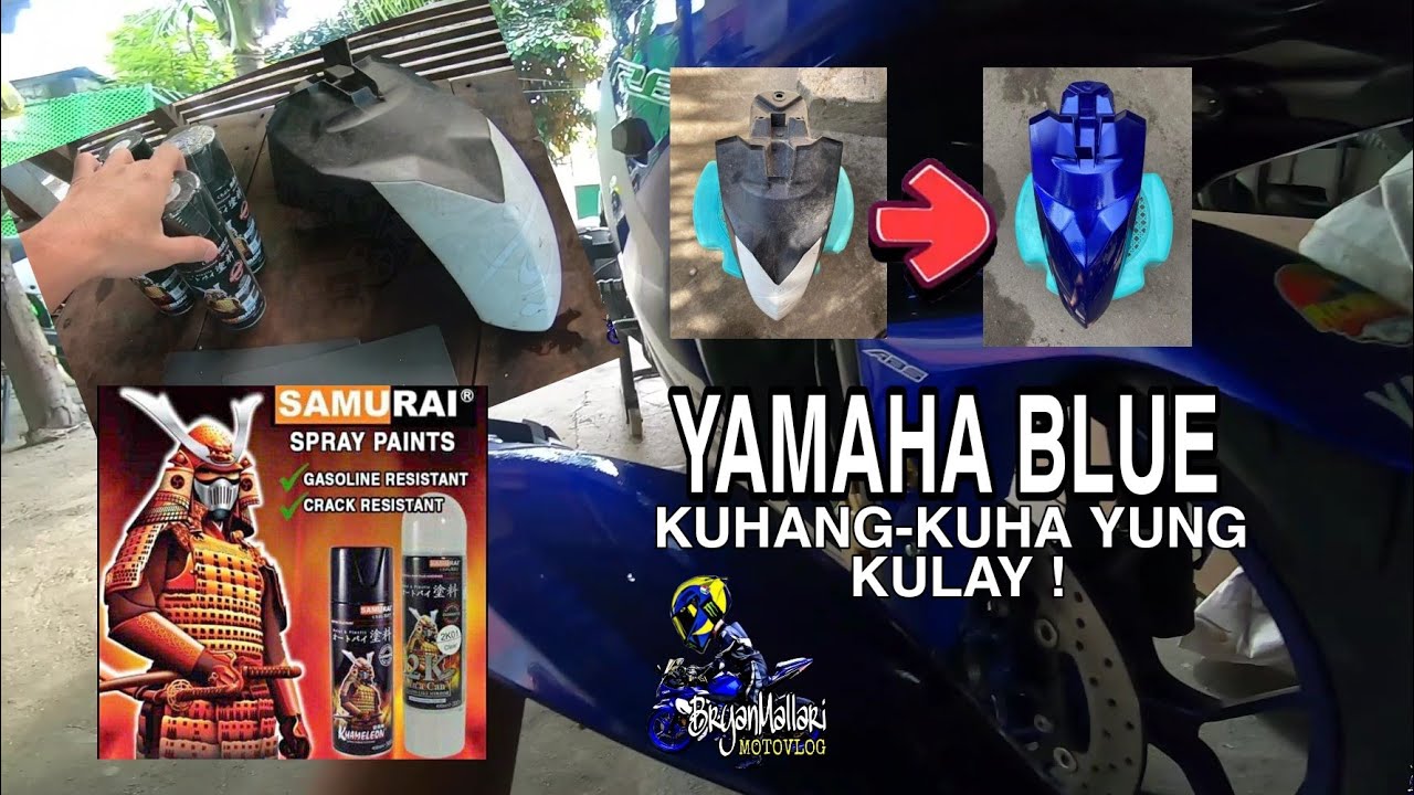 PAANO MAGREPAINT NG YAMAHA BLUE? GAMIT ANG SAMURAI SPRAY PAINT