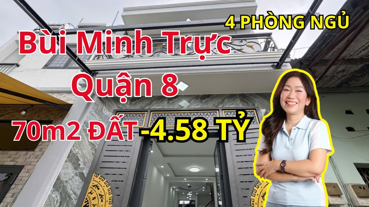 70m2 đất,4,58 tỷ Bùi Minh Trực,4 phòng ngủ,Bán nhà Quận 8