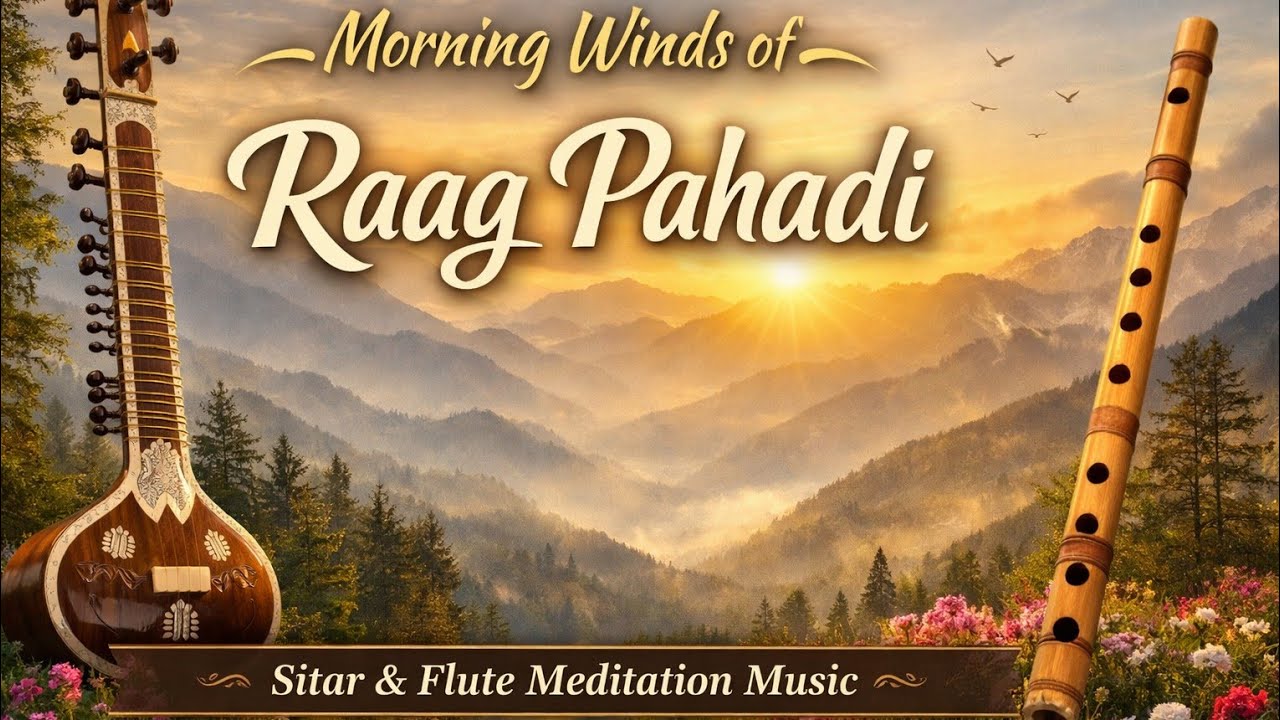 🌄 Morning Winds of Raag Pahadi | Soothing Sitar & Flute Music for Peaceful Meditation & Relaxation