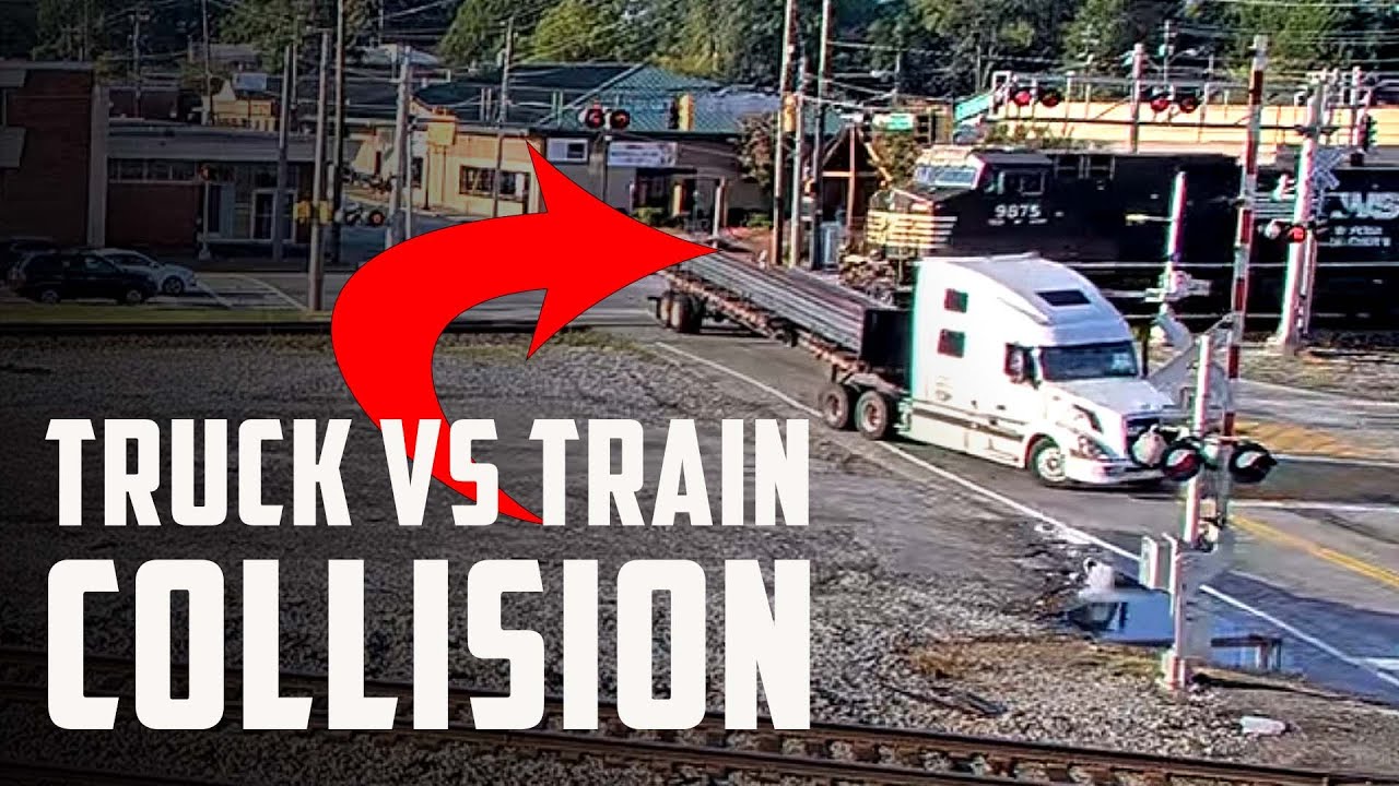 Train HITS and FLIPS Semi at Austell, Georgia | Caught on LIVE Train Camera!