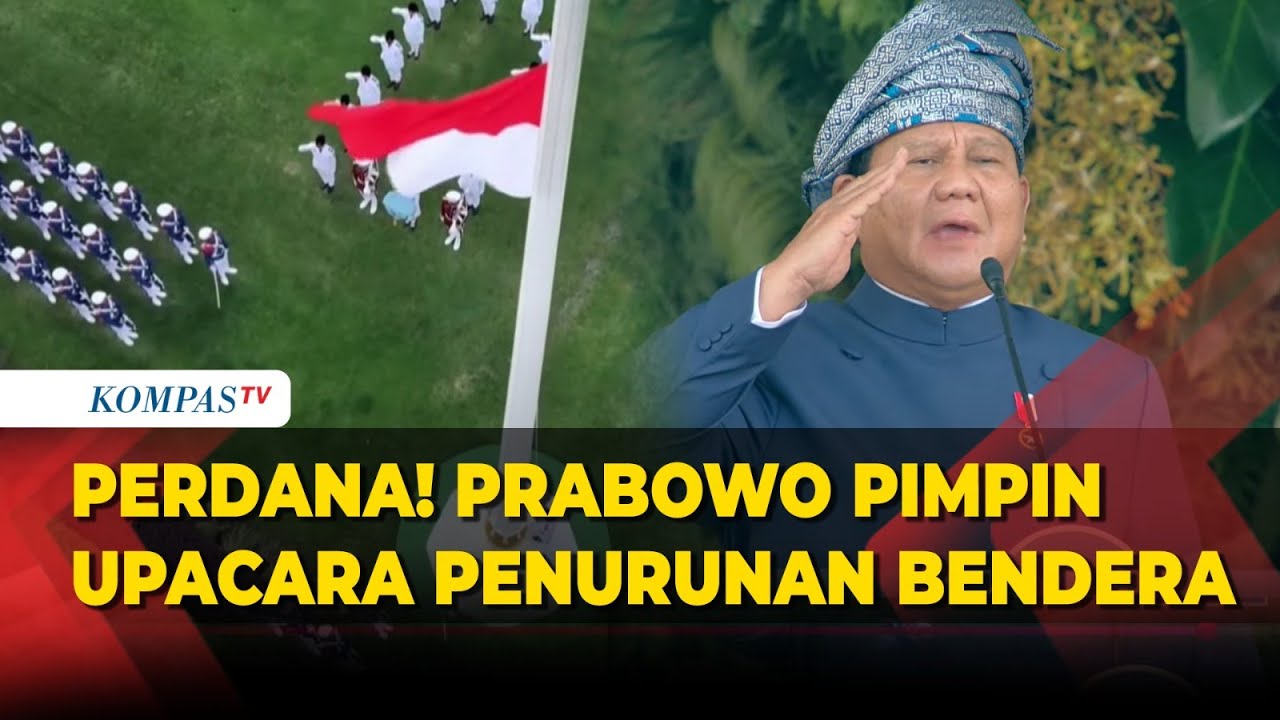 [FULL] Pertama Kali! Presiden Prabowo Pimpin Upacara Penurunan Bendera Merah Putih HUT ke-80 RI