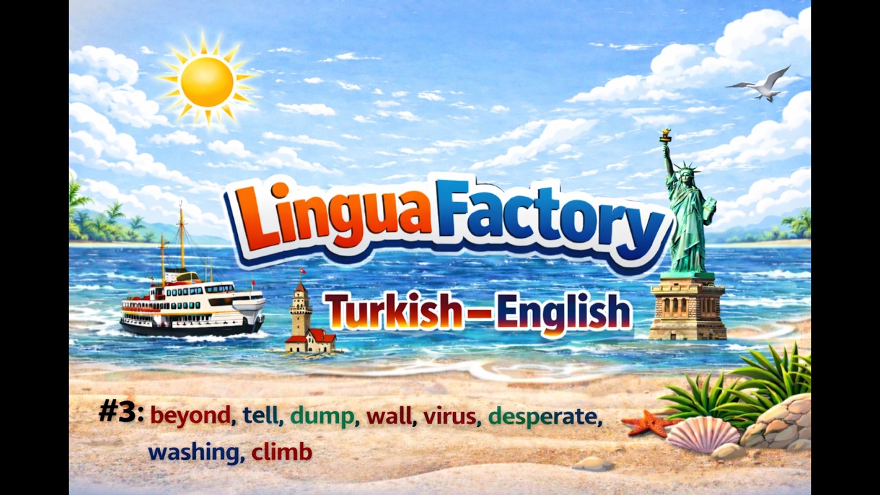 #3 Turkish - English: beyond, tell, dump, wall, virus, desperate, washing, climb