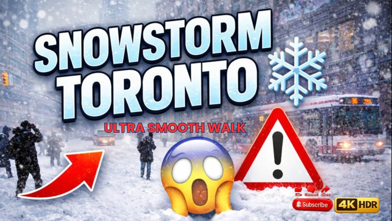 Toronto Snowstorm Walk 🇨🇦 | Walking the Longest Street in the World (Yonge Street) ❄️ 4K 