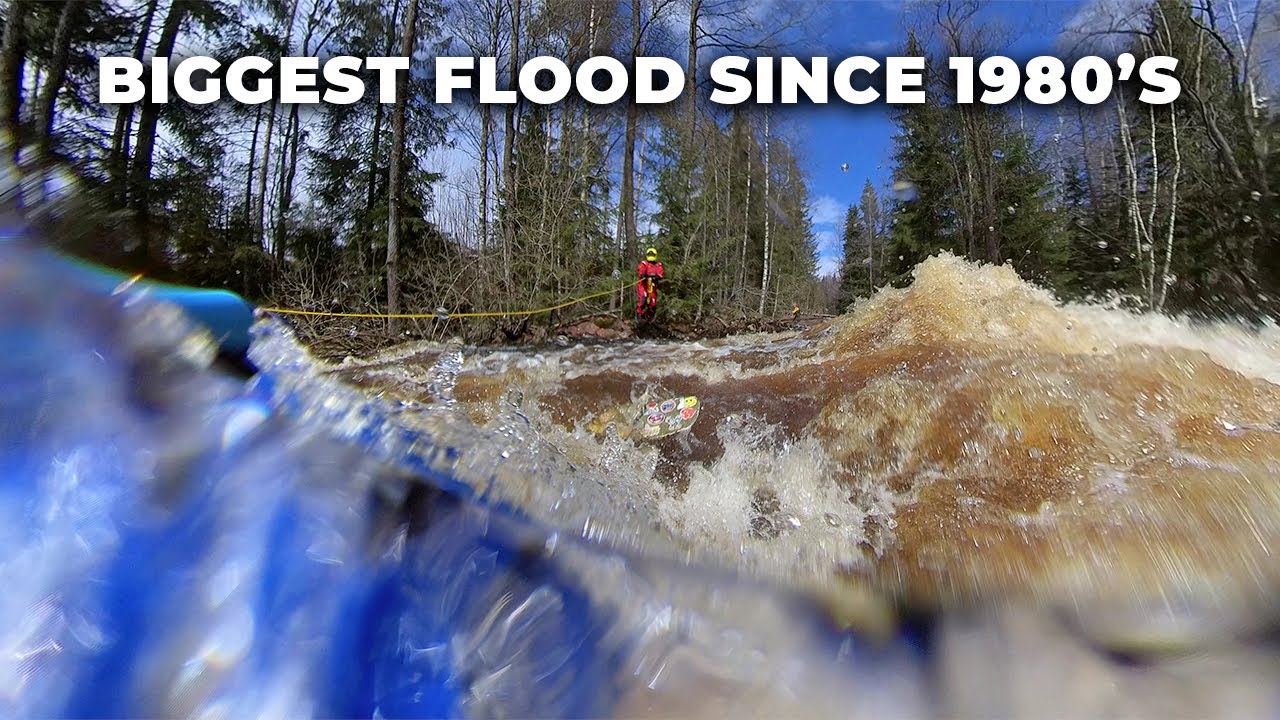 Whitewater swimming & rescue - Packrafting a flood river