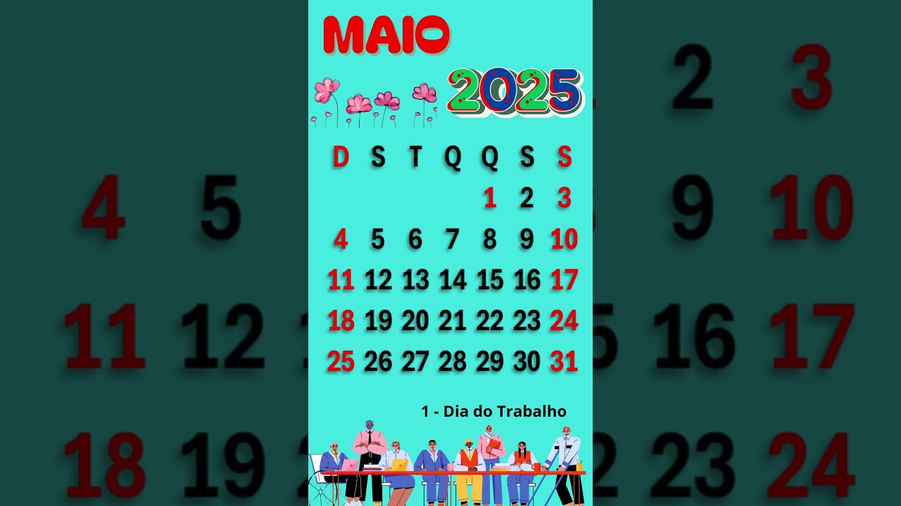 CALEND&Aacute;RIO DE MAIO DE 2025 #shorts #shortsyoutube #calend&aacute;rios #calendar #shorts2025 #maio