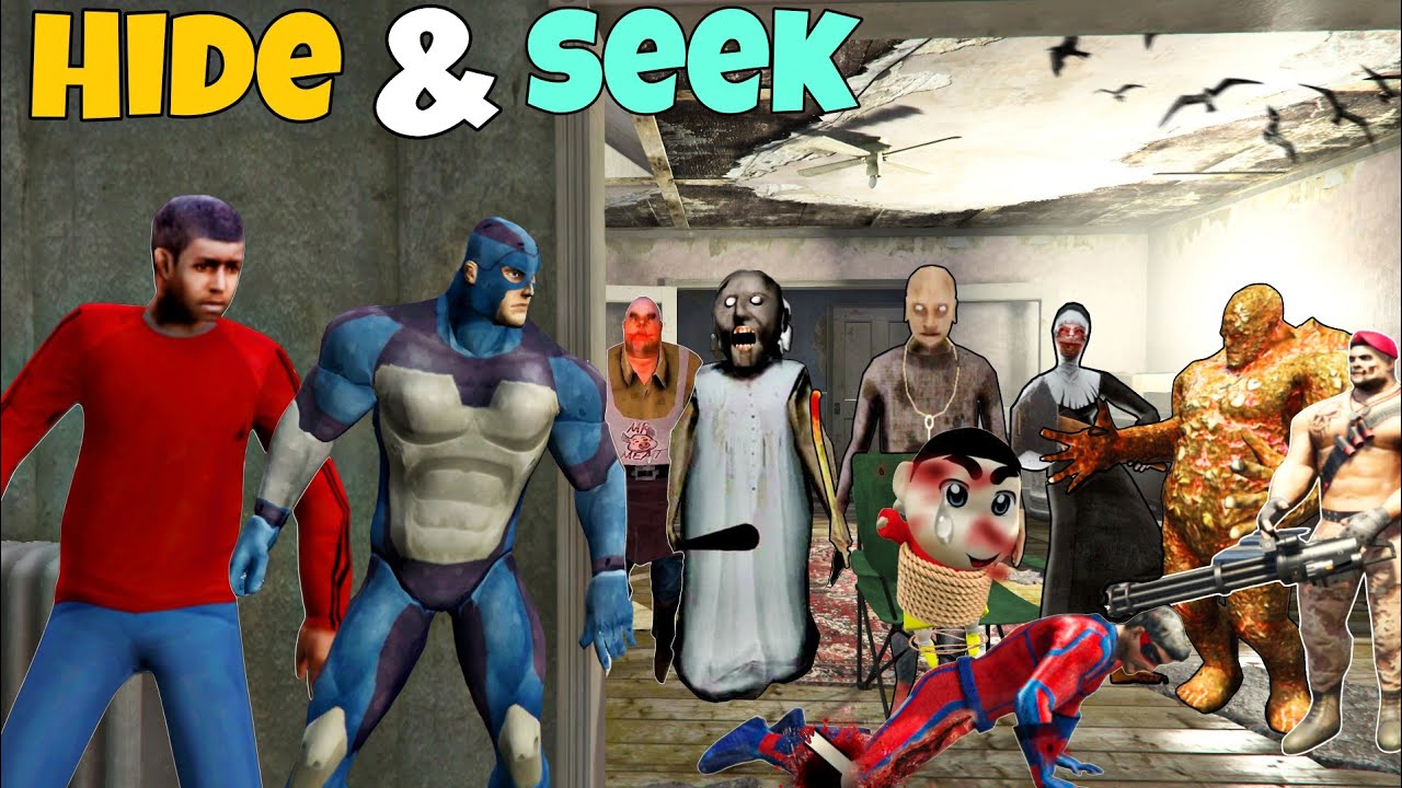 Rope Hero Playing Hide And Seek With Granny Grandpa & Mutant Villain Shinchan । Rope Hero Gta 5