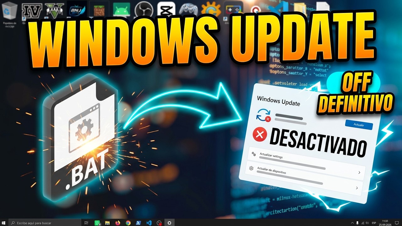 C&oacute;mo Activar o Desactivar Windows Update con un Solo Click (.BAT) | Soluci&oacute;n Windows 10/11