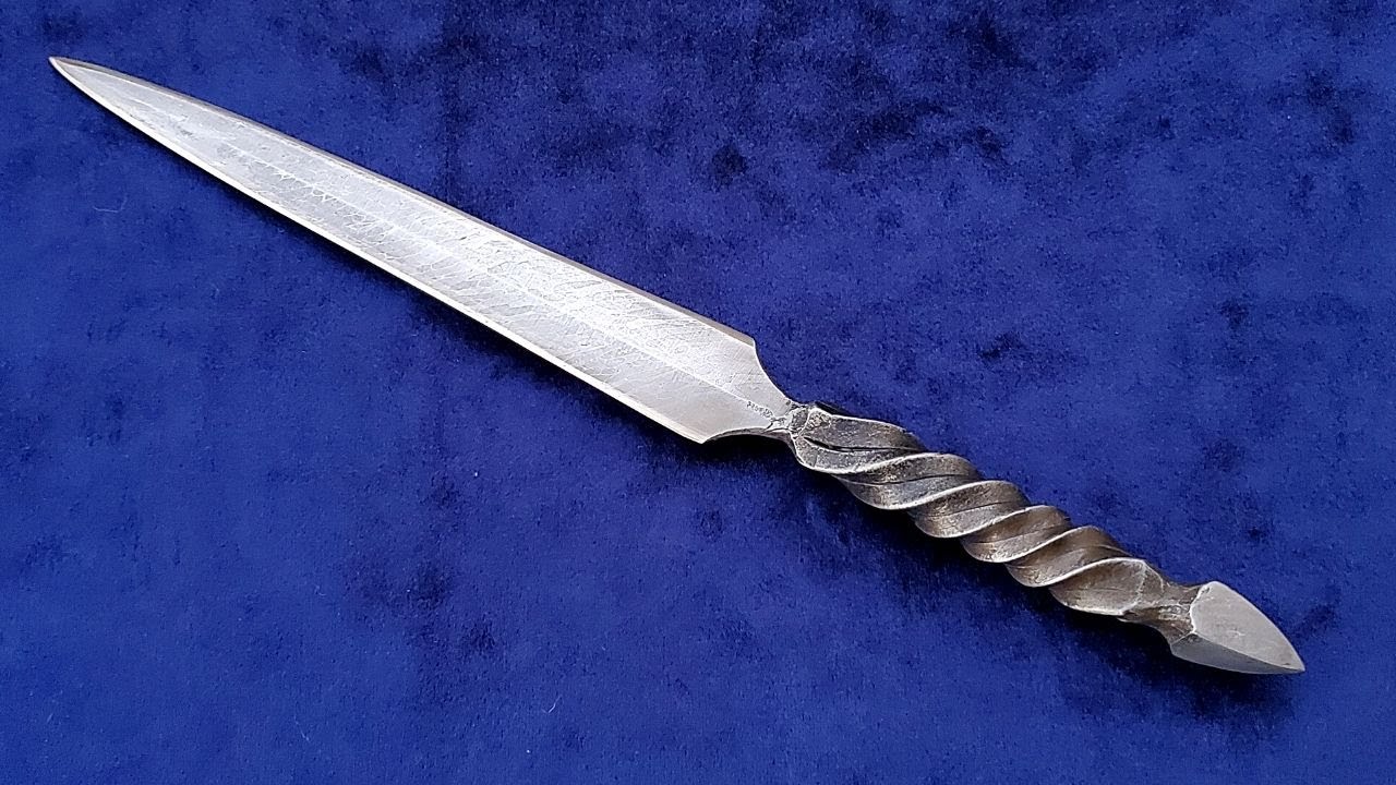 Forging A Damascus Stiletto From Cable!