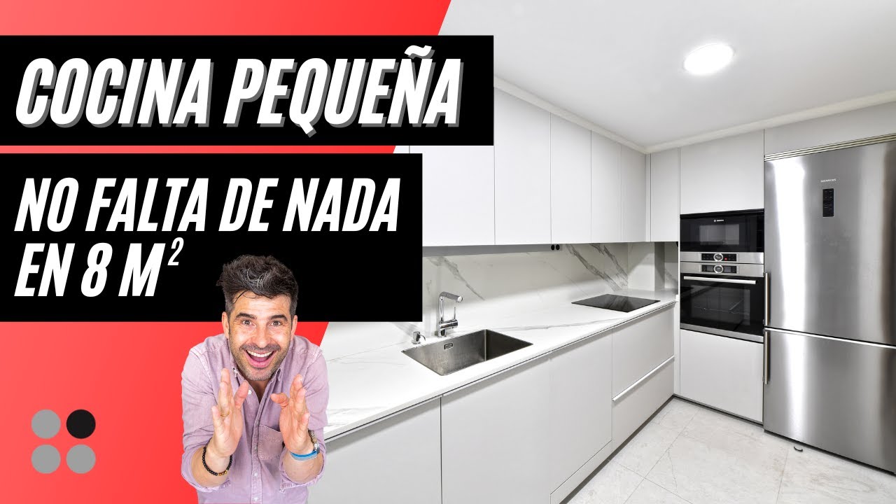 Cocina PEQUEÑA en L Gris Moderna Cocinas CJR