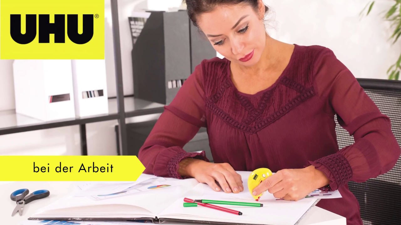 UHU Kleberoller permanent | Papier sauber kleben ohne Trocknungszeit