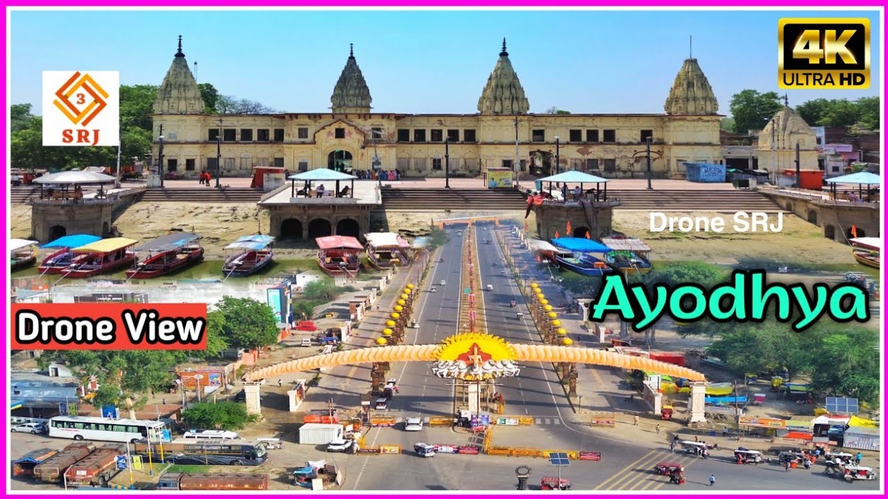 Ayodhya City Majestic View | Ayodhya City Drone View | Ayodhya Ram Mandir | Guptar Ghat | Drone SRJ