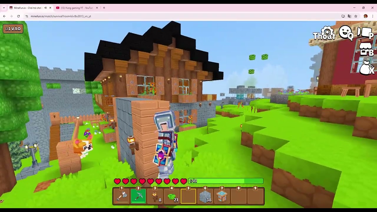 MineFun io 1 ngày bình thường trong sinh tồn