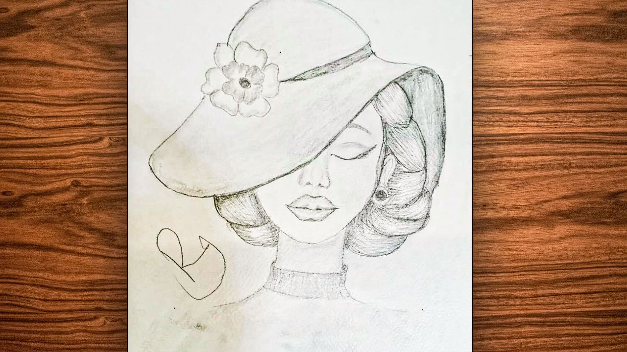 How to Draw a Stylish Woman Wearing a Hat || Easy drawing for beginner drawing, step-by-step drawing