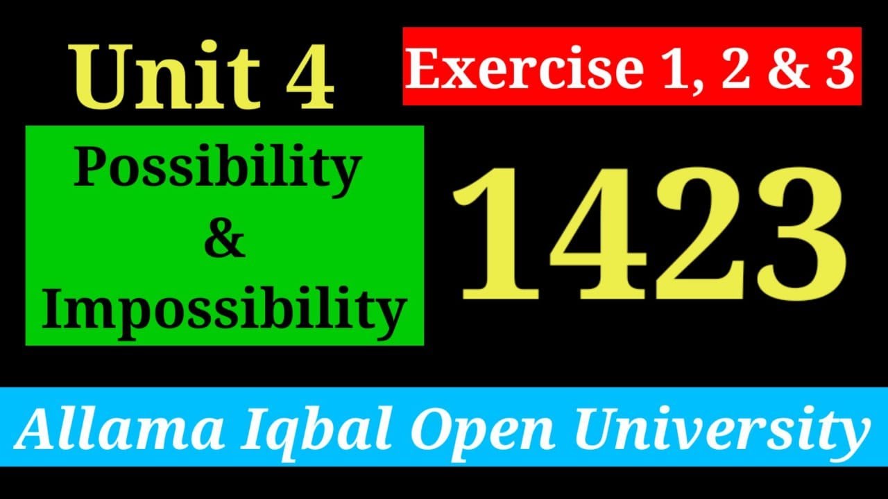 Expressing Possibility and Impossibility | Unit 4 (Section A: Function) | AIOU B.A/BS English (1423)