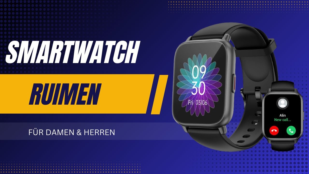 📱 RUIMEN Smartwatch mit Telefonfunktion Fitnessuhr mit SpO2, Schlafmonitor & mehr für AndroidiOS ⌚💪