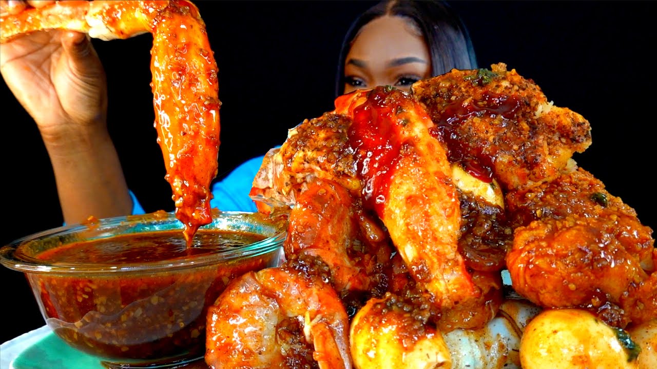 KING CRAB SEAFOOD BOIL MUKBANG | DESHELLED | SEAFOOD BOIL MUKBANG | Seafood | Mukbang