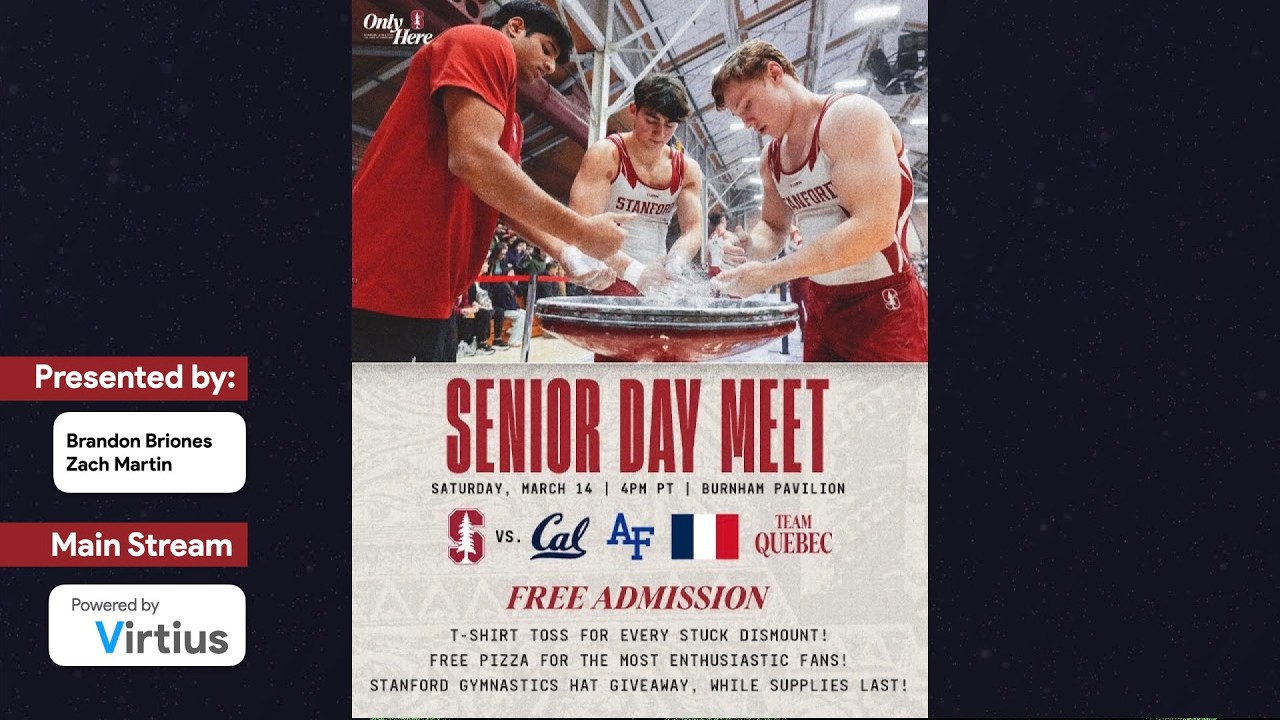 Virtius Official Stream - Stanford / California / Air Force / France - Men's NCAA Gymnastics
