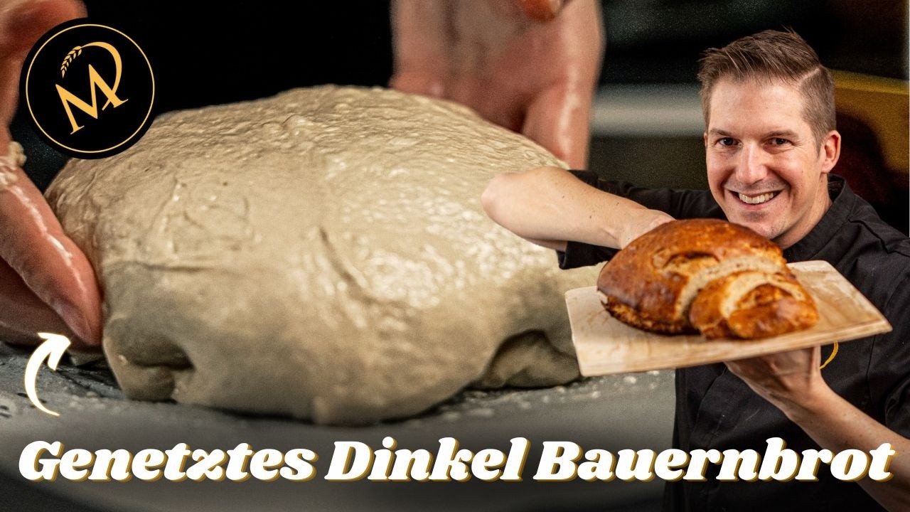 Genetztes Dinkel Bauernbrot - Ausgehobenes Landbrot mit Dinkelmehl