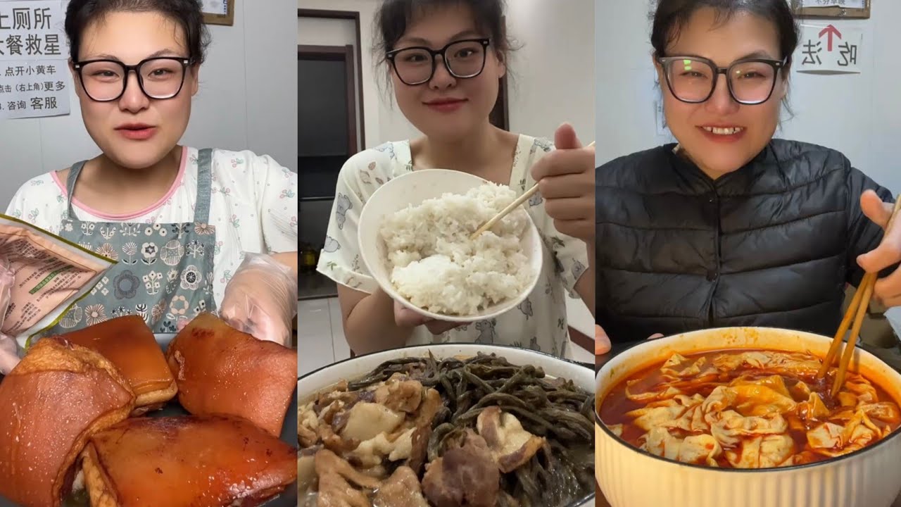 Yummy /Eating Challenges 🤤 Pork belly Spicy noodles 🍜😋 fired chicken #pork #mukbang #noodles 