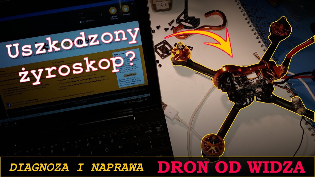 Naprawa drona wyścigowego FPV - uszkodzony żyroskop ? (dron Eachine Tyro109)