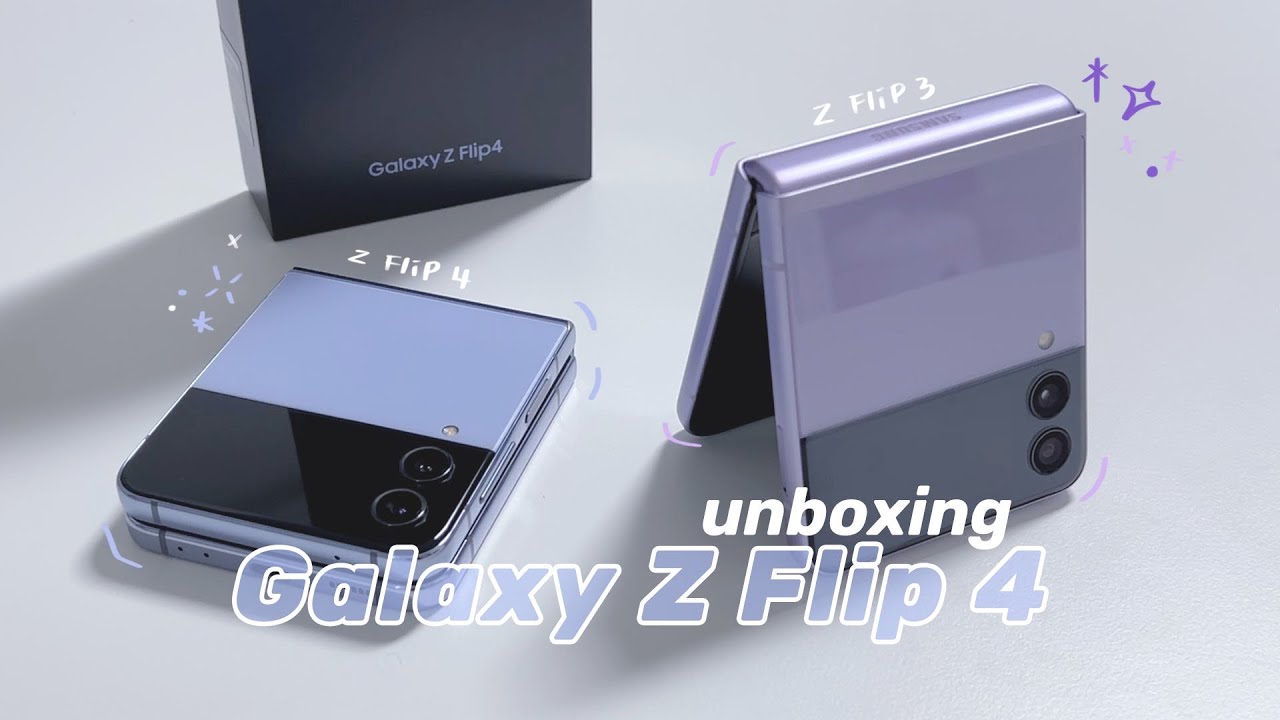 [sub] 삼성 갤럭시 지플립4 블루 자급제 언박싱! (ft. 지플립3 비교) I Galaxy Z Flip 4 blue unboxing