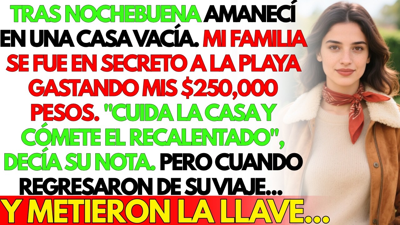 Desperté sola el 25. Mi familia robó mis 250k para irse de vacaciones de lujo en secreto.