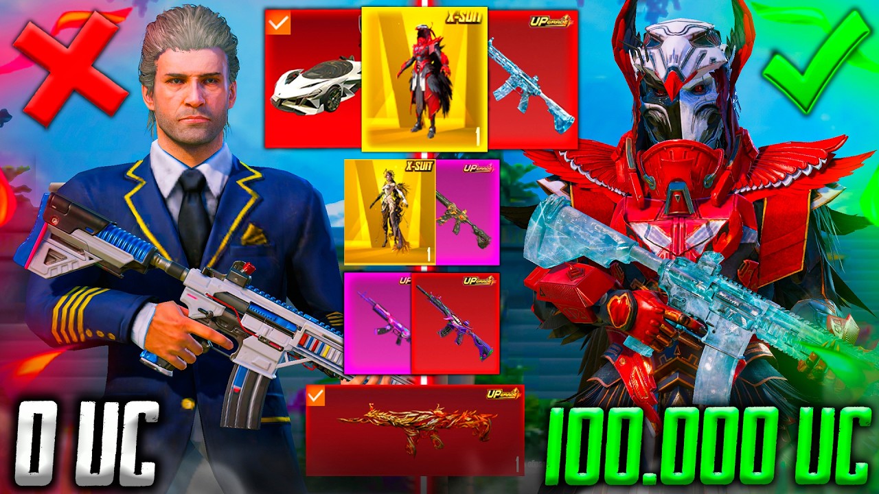 СМОТРЕТЬ ВСЕМ! ЛЕГЕНДАРНАЯ ПРОКАЧКА АККАУНТА на 110000 UC! ВОРОН до 6 Lvl + ШУТ В PUBG MOBILE