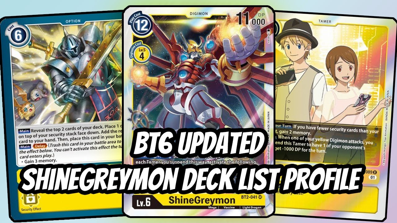 BT6 Updated ShineGreymon Deck List Profile (Digimon TCG English BT6)
