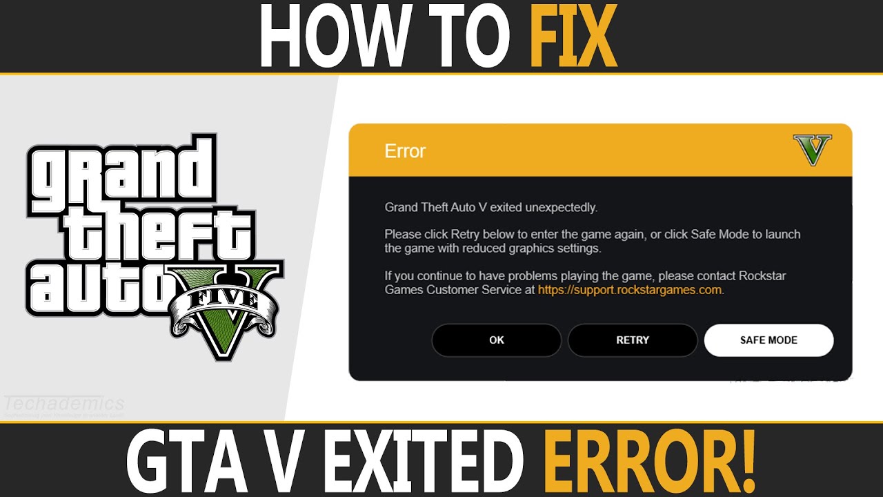 How To: FIX GTA V Exited Unexpectedly - (Tutorial)