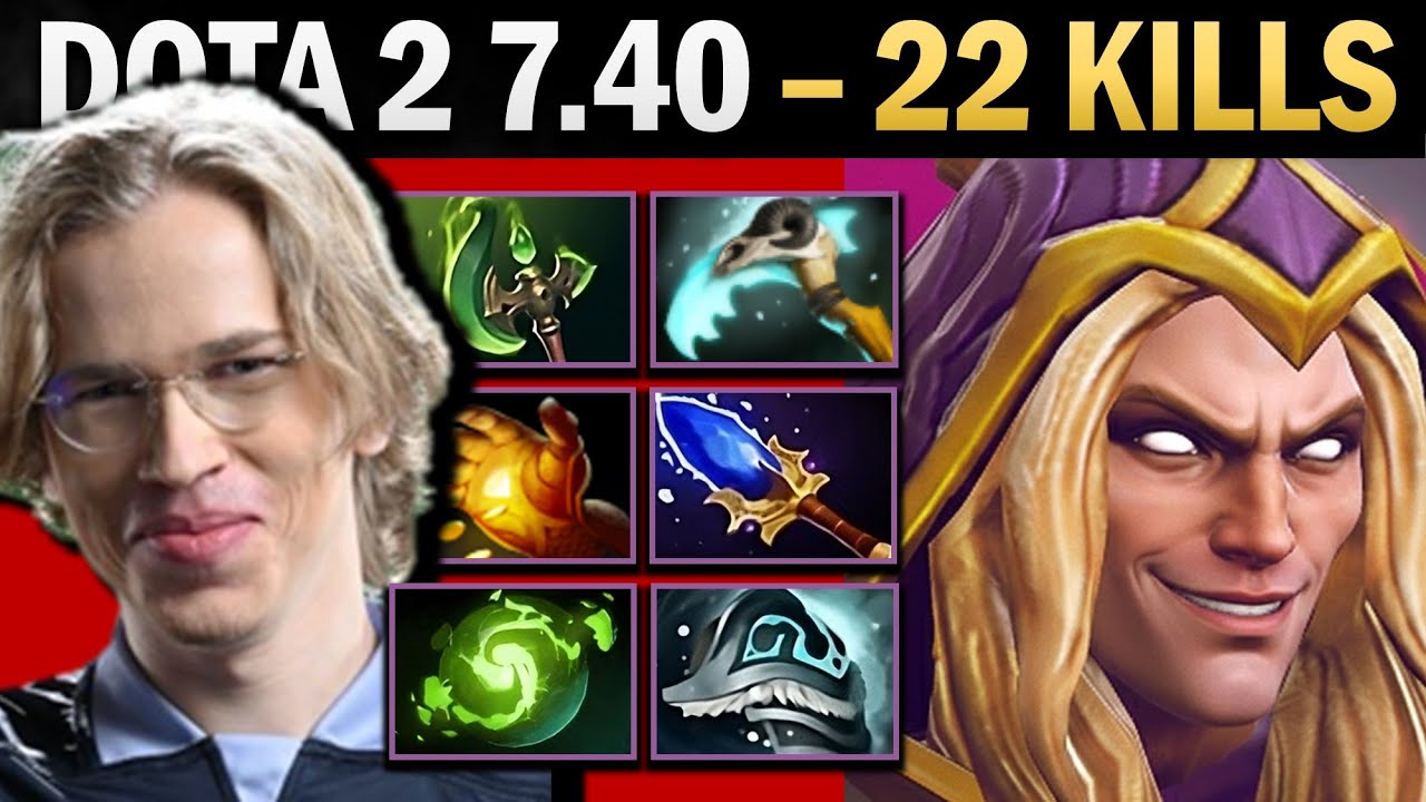 Invoker MID Pro с Parasma и 22 убийствами - Dota 7.41