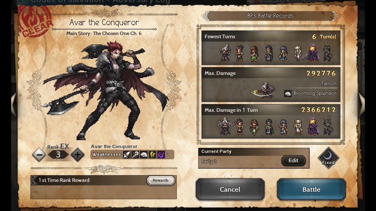 Octopath COTC Avar The Conqueror 6T ft. Tatloch