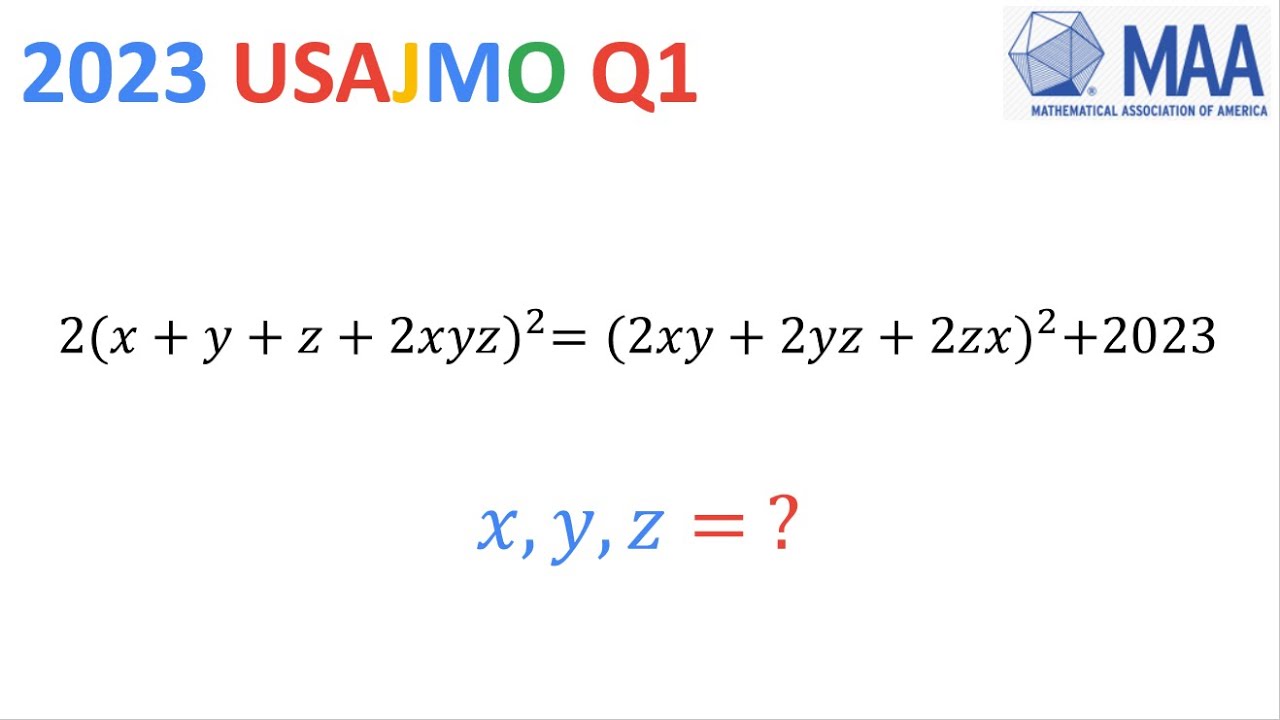 2023 USAJMO Q1 solutions problems USA Junior Mathematical Olympiad Math 2022 2024 Exam full USAMO