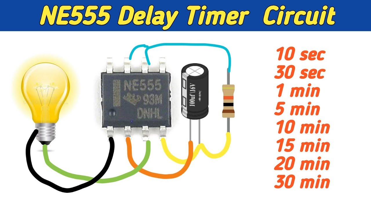 Delay timer circuit using NE555 ।। Delay Time Calculator ।।Delay On Circuit।। Delay off Circuit