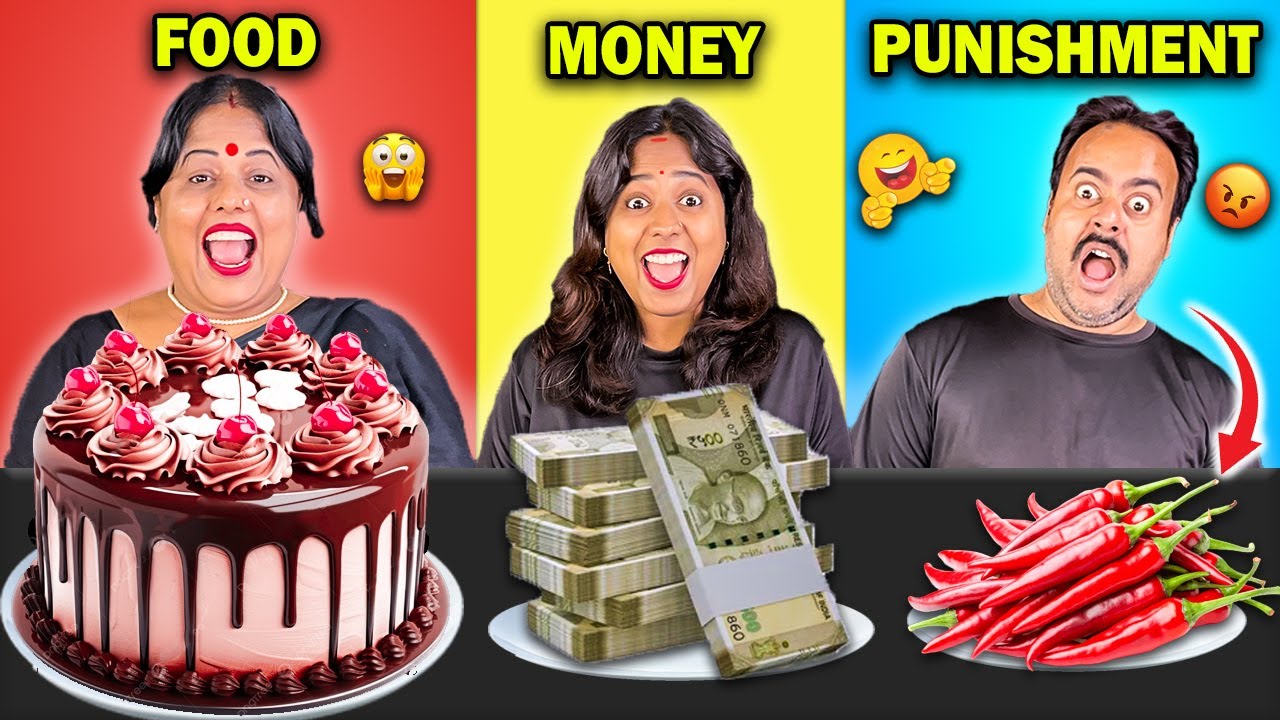 FOOD vs MONEY vs PUNISHMENT CHALLENGE VIRAL VIDEO MUKBANG ! EXTREME FUNNY STREET FOOD CHALLENGE