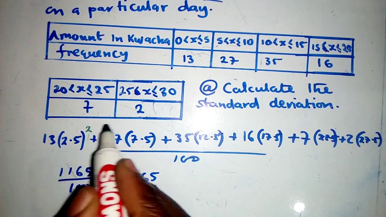 Calculate Standard Deviation 2017 ECZ paper 2