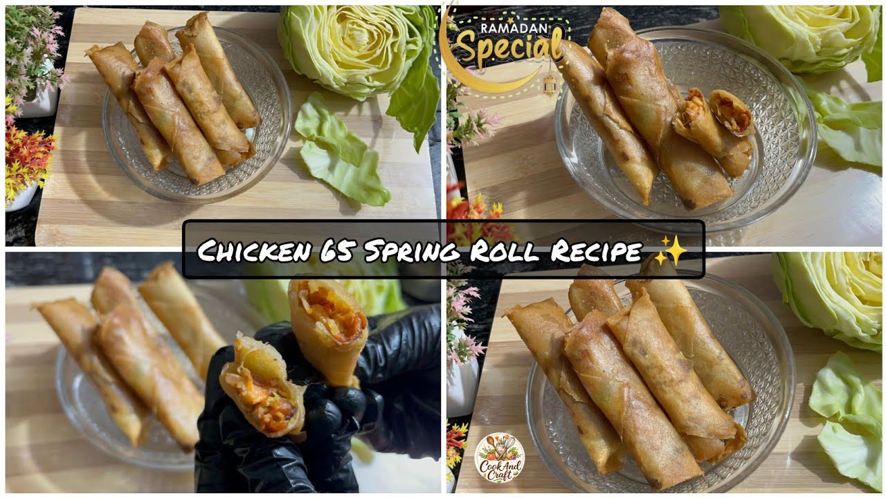 |Ramadan Special Episode-3|🌙•Chicken 65 Spring Roll Recipe•✨ #chickenroll #ramadanspecial #chicken 