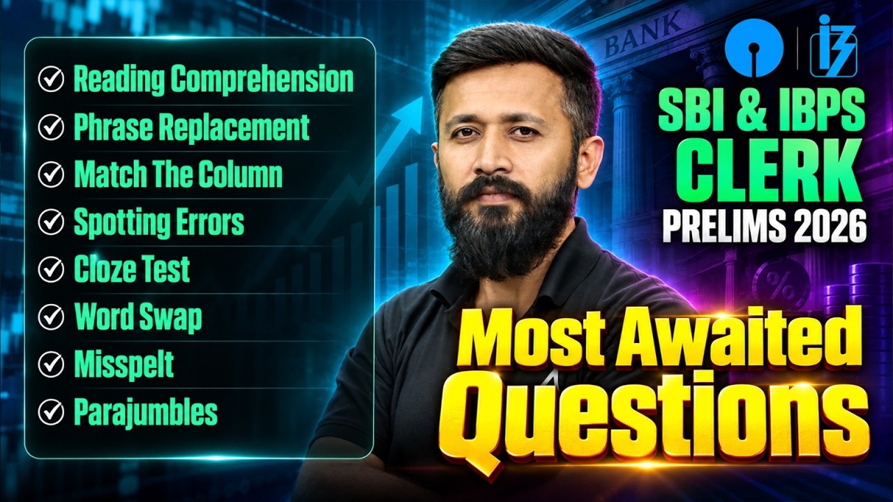 SBI Clerk & IBPS Clerk 2026 English Preparation | Most Expected Prelims Questions